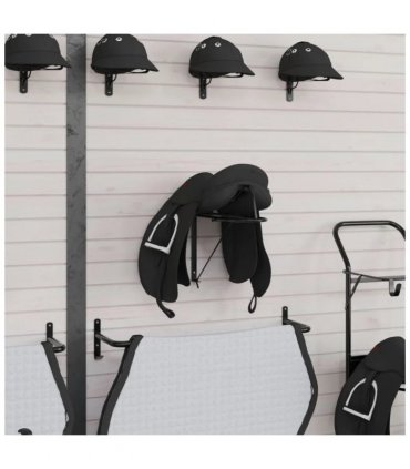 vidaXL Foldable Saddle Rack Wall Mounted Black Iron