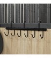 vidaXL Bridle Hanger with 9 Swivel Hooks Black Steel