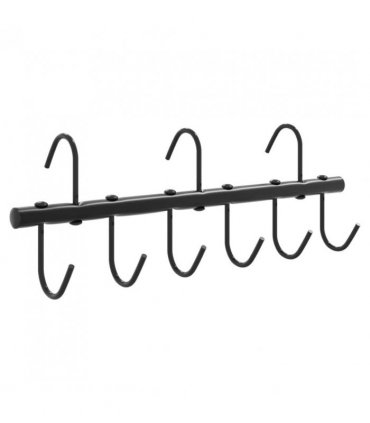 vidaXL Bridle Hanger with 9 Swivel Hooks Black Steel