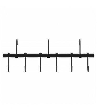 vidaXL Bridle Hanger with 9 Swivel Hooks Black Steel