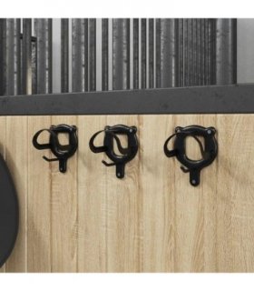vidaXL Bridle Racks 3 pcs Wall Mounted Black Iron