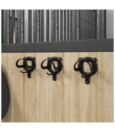 vidaXL Bridle Racks 3 pcs Wall Mounted Black Iron