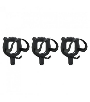 vidaXL Bridle Racks 3 pcs Wall Mounted Black Iron