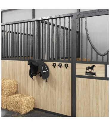 vidaXL Bridle Racks 3 pcs Wall Mounted Black Iron