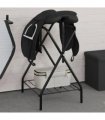 vidaXL Saddle Rack Foldable Freestanding Black Iron