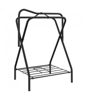 vidaXL Saddle Rack Foldable Freestanding Black Iron