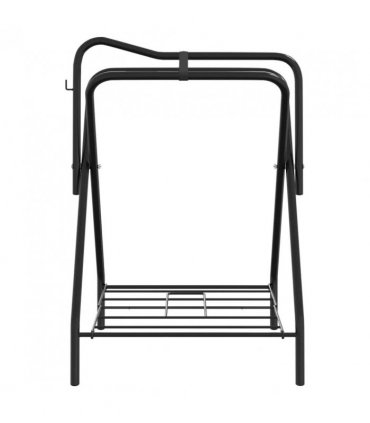 vidaXL Saddle Rack Foldable Freestanding Black Iron