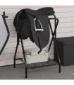 vidaXL Saddle Rack Foldable Freestanding Black Iron