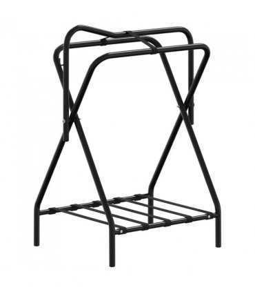 vidaXL Saddle Rack Foldable Freestanding Black Iron