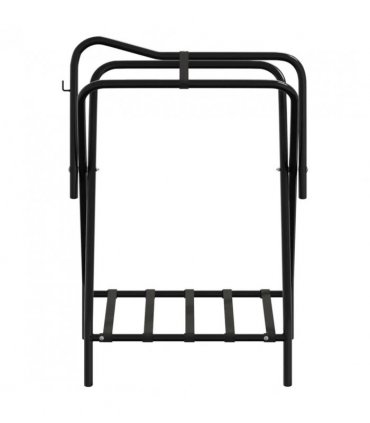 vidaXL Saddle Rack Foldable Freestanding Black Iron