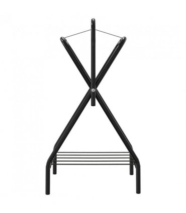 vidaXL Saddle Rack Foldable Freestanding Black Iron
