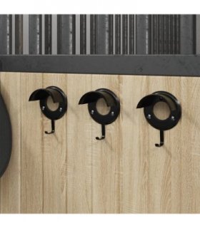 vidaXL Bridle Racks 3 pcs Wall Mounted Black Iron