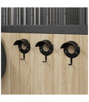 vidaXL Bridle Racks 3 pcs Wall Mounted Black Iron