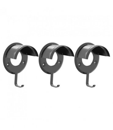 vidaXL Bridle Racks 3 pcs Wall Mounted Black Iron