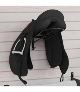 vidaXL Saddle Rack Wall Mounted Black Iron