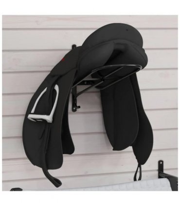 vidaXL Saddle Rack Wall Mounted Black Iron