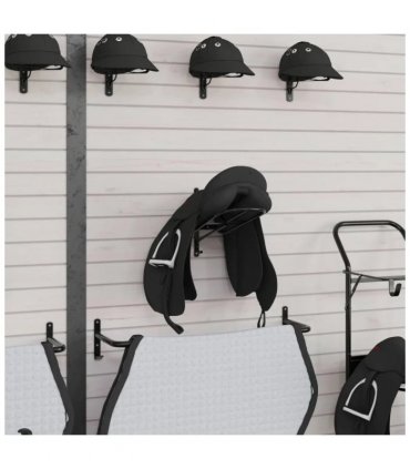 vidaXL Saddle Rack Wall Mounted Black Iron