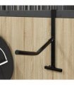 vidaXL Saddle Rack with Bridle Hook Single Arm Portable Black Iron