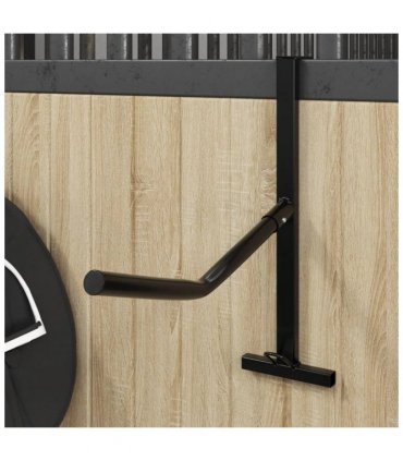 vidaXL Saddle Rack with Bridle Hook Single Arm Portable Black Iron