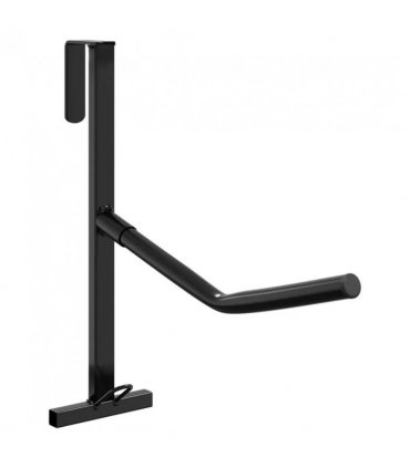 vidaXL Saddle Rack with Bridle Hook Single Arm Portable Black Iron