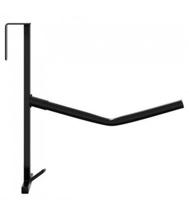 vidaXL Saddle Rack with Bridle Hook Single Arm Portable Black Iron