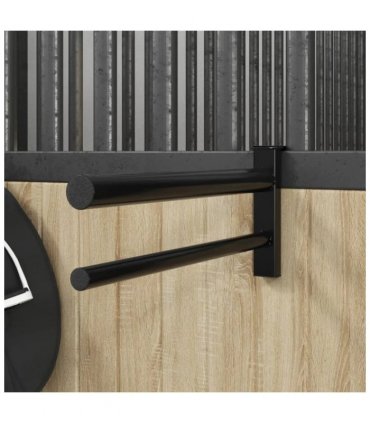 vidaXL Saddle Rack Twin Arm Portable Black Iron