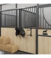 vidaXL Saddle Rack with Bridle Hook Twin Arm Portable Black Iron