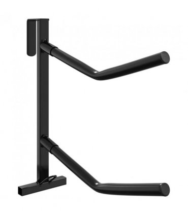 vidaXL Saddle Rack with Bridle Hook Twin Arm Portable Black Iron