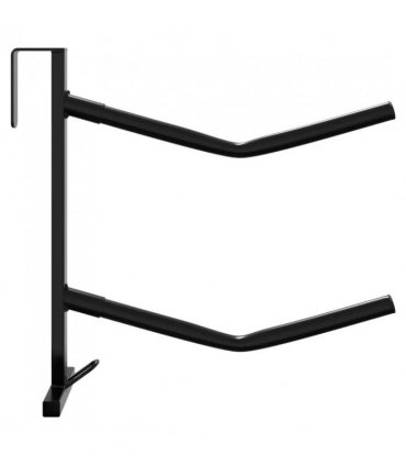vidaXL Saddle Rack with Bridle Hook Twin Arm Portable Black Iron