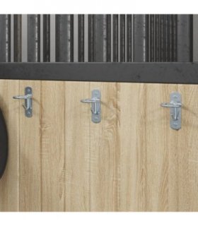 vidaXL Bucket Hooks 3 pcs Wall Mounted Silver Galvanised Steel