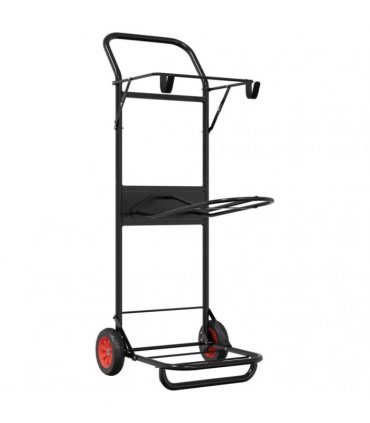 vidaXL Saddle Trolley Foldable Black Steel