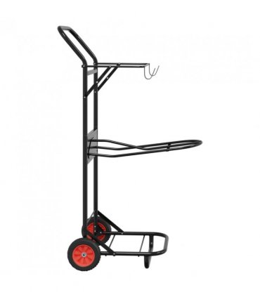vidaXL Saddle Trolley Foldable Black Steel