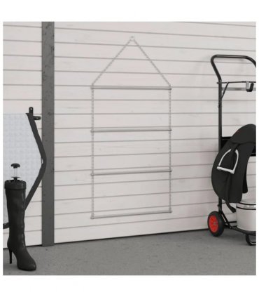 vidaXL Saddle Pad Rack Silver Stainless Steel