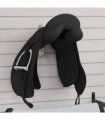 vidaXL Saddle Rack with Bridle Hook Single Arm Foldble Black Iron