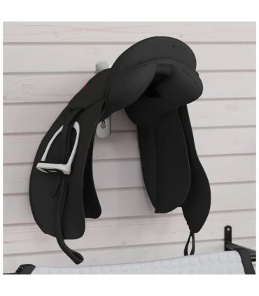 vidaXL Saddle Rack with Bridle Hook Single Arm Foldble Black Iron