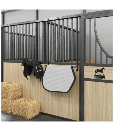 vidaXL Saddle Pad Rack Black Iron