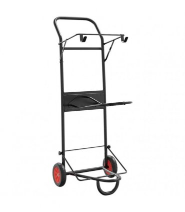 vidaXL Saddle Trolley Foldable Black Steel