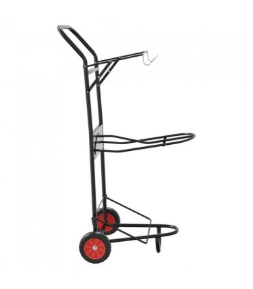 vidaXL Saddle Trolley Foldable Black Steel