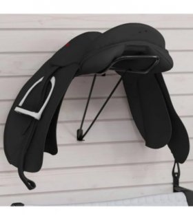 vidaXL Foldable Saddle Rack Wall Mounted Black Iron