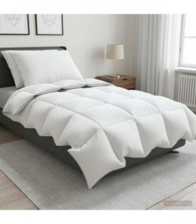 vidaXL 90% Goose Down Duvet Set FULDA 3 pcs 135 x 220 cm Winter White