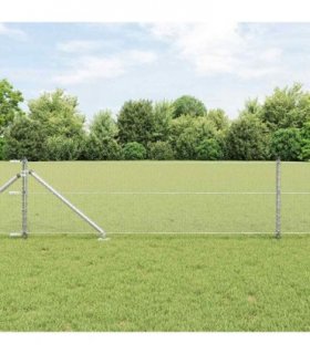 vidaXL Hexagonal Fence with Post 100 x 0.6 m Galvanised Steel Silver