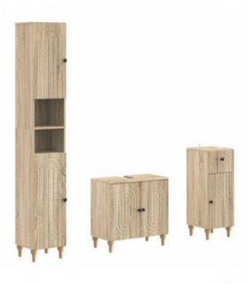 vidaXL 3 Piece Bathroom Cabinet Set ALKMAAR Engineered Wood