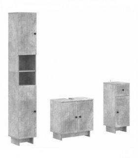 vidaXL 3 Piece Bathroom Cabinet Set EDE Engineered Wood