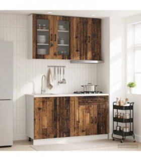 vidaXL Kitchen Unit KALMAR 4 pcs Old Wood Engineered Wood