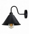 Wall Light Black Vintage Metal 18cm x 10cm E27 Base Swan Neck Cone Shape Shade