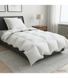 vidaXL 90% Goose Down Duvet Set FULDA 3 pcs 135 x 220 cm Winter White