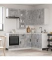 vidaXL Kitchen Unit KALMAR 8 pcs Concrete Grey Engineered Wood
