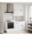 vidaXL Kitchen Unit PORTO 5 pcs High Gloss White Engineered Wood