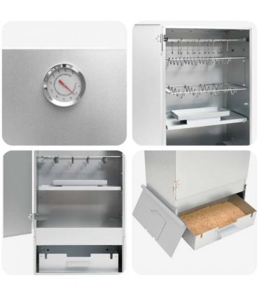 vidaXL Smoker Oven 3 pcs 44.5 x 29 x 83 cm Galvanised steel Silver