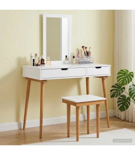 vidaXL Dressing Table Set FAUSKE 3 pcs White 100 x 50 x 143 cm